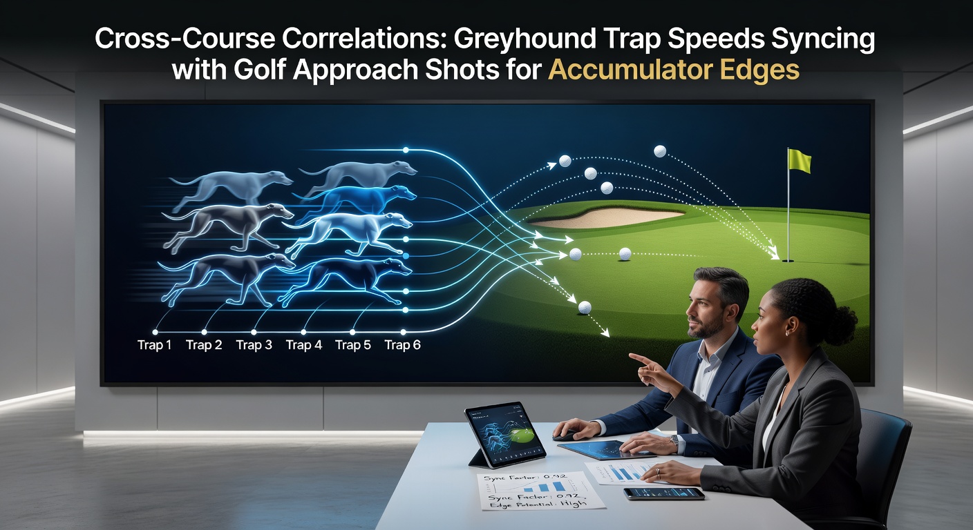Graph overlay showing greyhound trap speed trends alongside golf approach shot proximities from recent races and tournaments