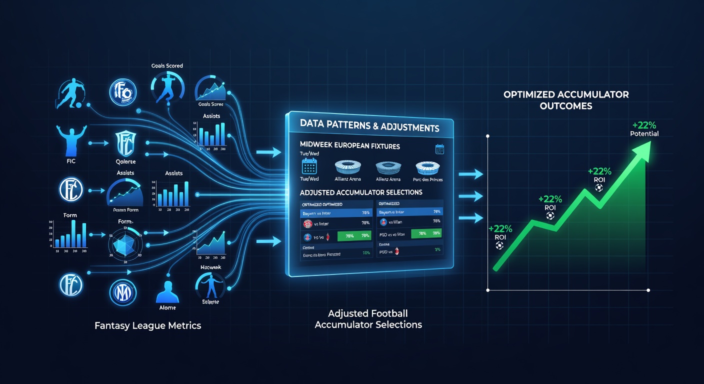 Fantasy league dashboard displaying player metrics aligned with midweek European fixture selections