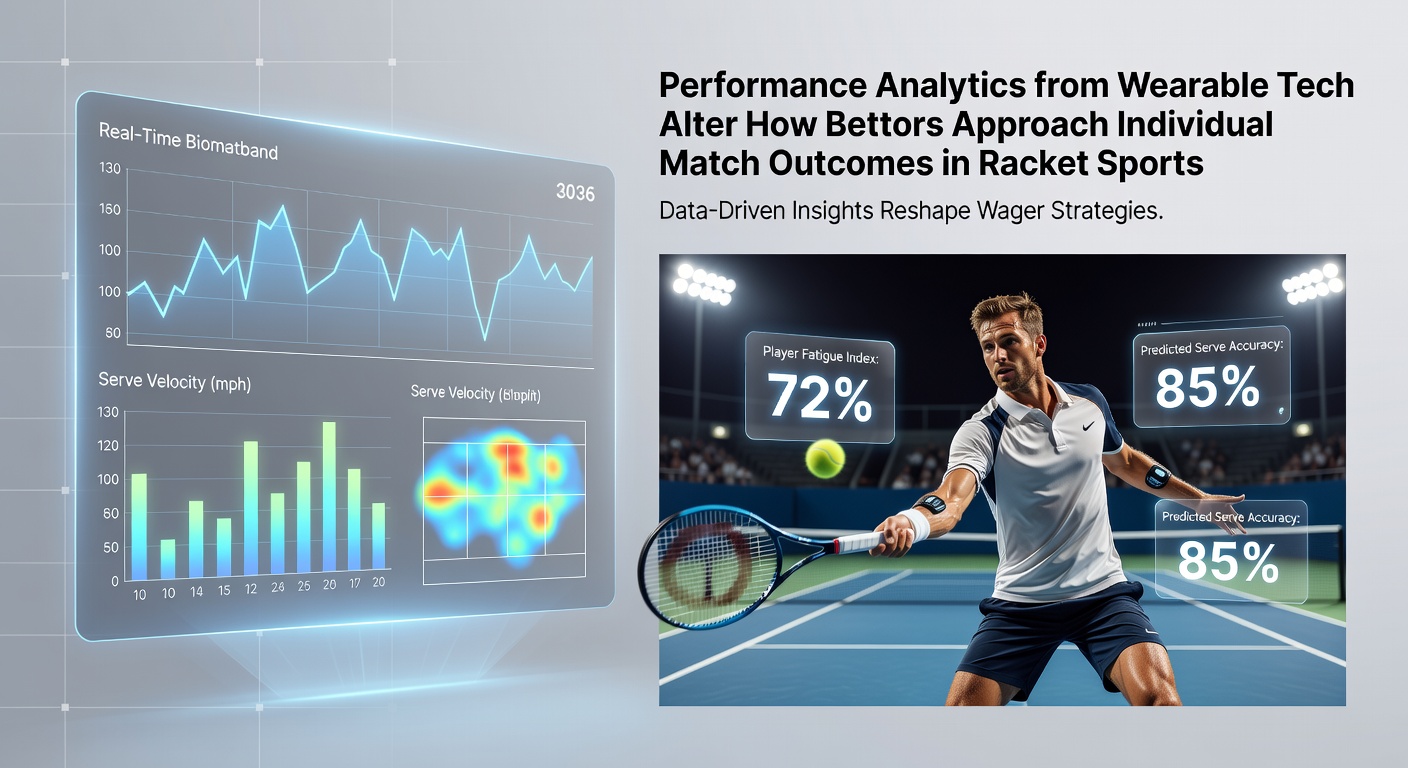 Wearable tech sensors tracking player movement and biometrics during a professional tennis match