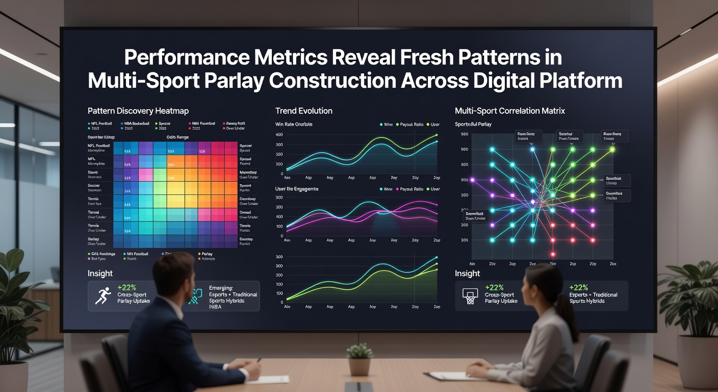 Digital platform interface displaying parlay construction metrics and correlation data for multiple sports