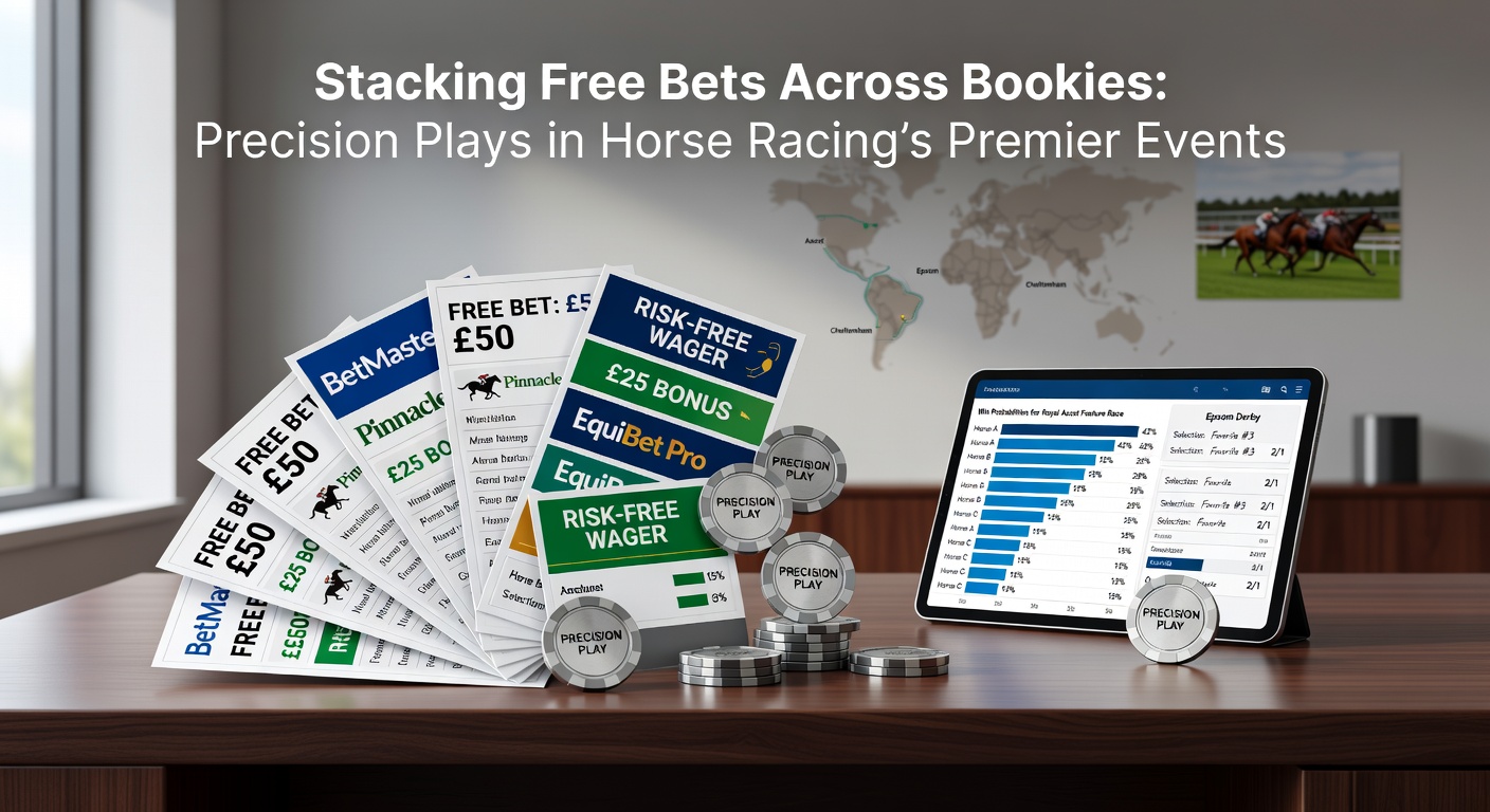 Vibrant scene from a major horse racing event, showing punters reviewing odds on multiple bookmaker apps amid cheering crowds and thundering hooves